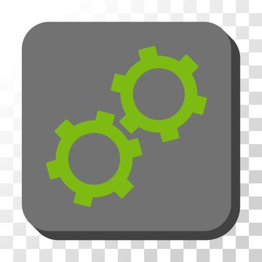 Gears'ı yuvarlak kare vektör düğmesi