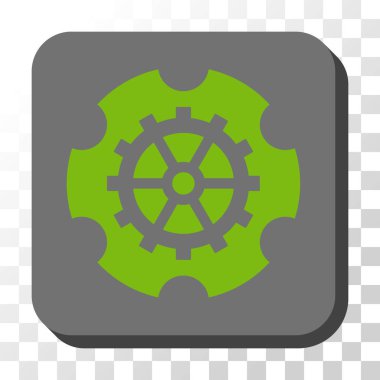 Gearwheel yuvarlak kare vektör düğmesi