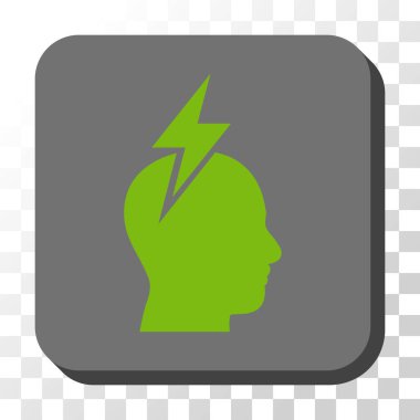 Baş ağrısı yuvarlatılmış kare vektör düğmesi