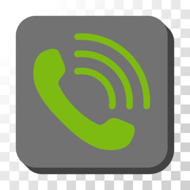 Telefon görüşmesi yuvarlak kare vektör düğmesi