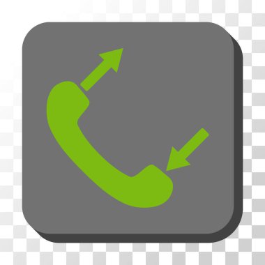 Telefon konuşmaya yuvarlatılmış kare vektör düğme