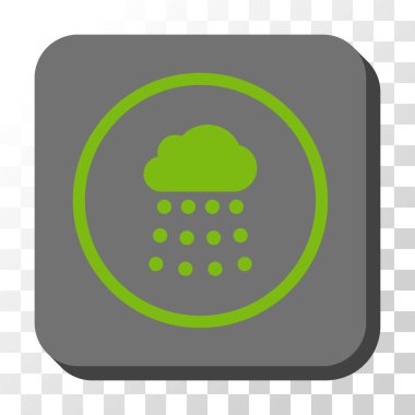 Yağmur bulutu yuvarlak kare vektör düğmesi