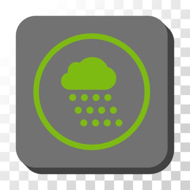 Yağmur bulutu yuvarlak kare vektör düğmesi