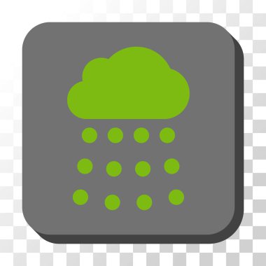 Yağmur bulutu yuvarlak kare vektör düğmesi