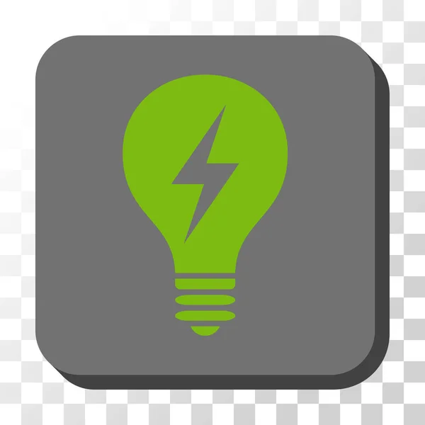 Botão de vetor quadrado arredondado lâmpada elétrica — Vetor de Stock