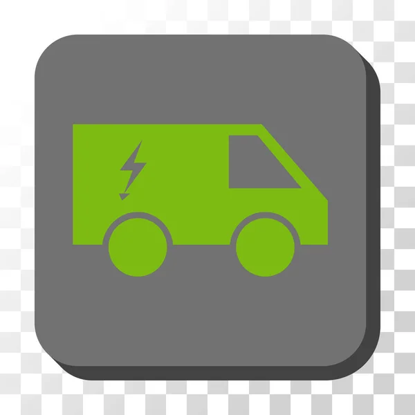 Botão quadrado arredondado do vetor do carro da energia elétrica —  Vetores de Stock