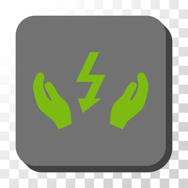 Energii elektrycznej konserwacji ręce zaokrąglony kwadrat wektor przycisk — Wektor stockowy