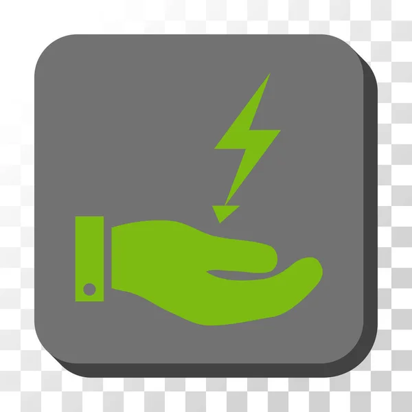 Κουμπί στρογγυλεμένες πλατεία διάνυσμα χέρι προμήθεια ηλεκτρικής ενέργειας — Διανυσματικό Αρχείο