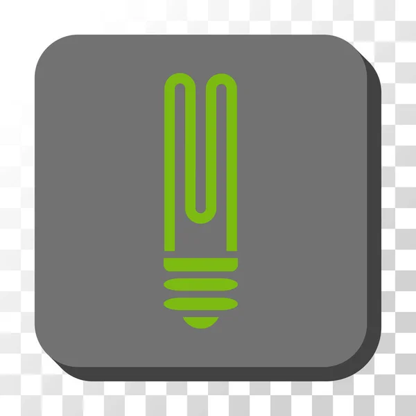 Ampoule fluorescente arrondie Bouton carré vectoriel — Image vectorielle