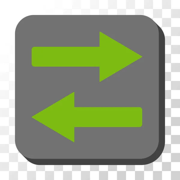 水平反転矢印丸みを帯びた正方形のベクター ボタン — ストックベクタ