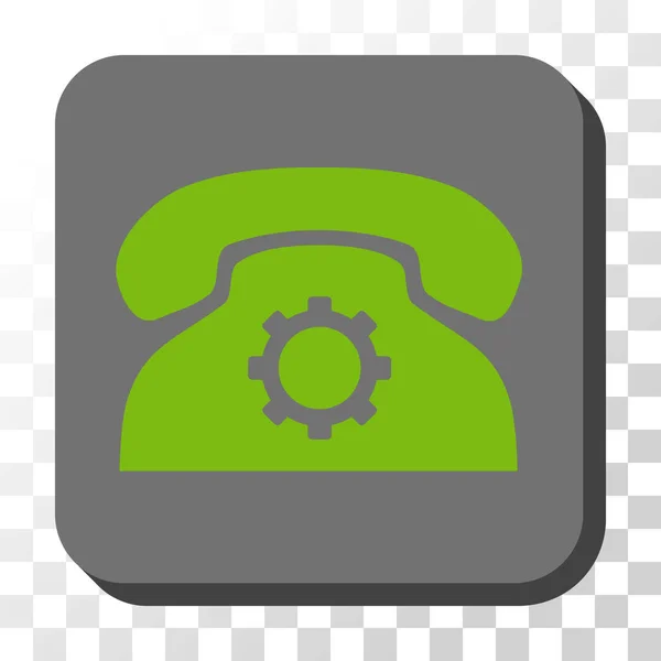 Telefooninstellingen afgerond vierkant Vector knop — Stockvector