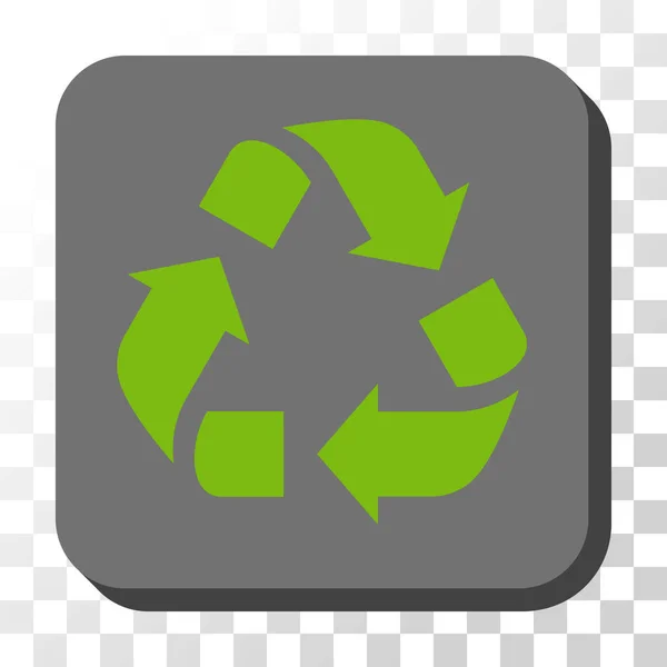 Ανακύκλωσης στρογγυλεμένες πλατεία διάνυσμα κουμπί — Διανυσματικό Αρχείο