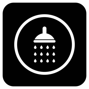 Duş düz kare vektör simgesi