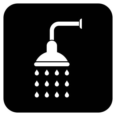 Duş düz kare vektör simgesi