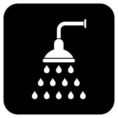 Duş düz kare vektör simgesi