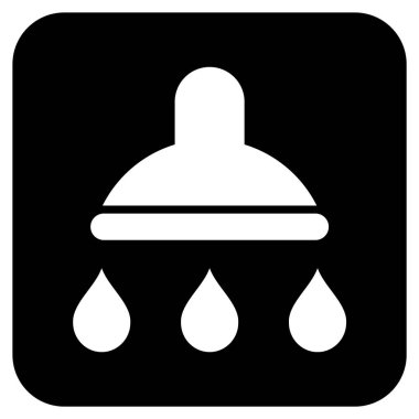 Duş düz kare vektör simgesi