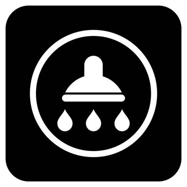 Duş düz kare vektör simgesi