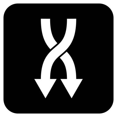 Düz kare vektör simgesi aşağı okları shuffle