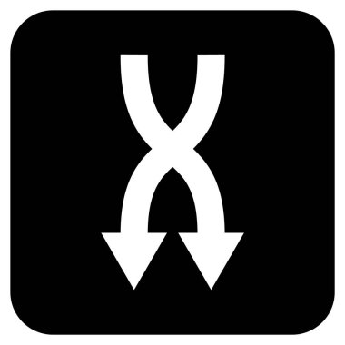 Düz kare vektör simgesi aşağı okları shuffle