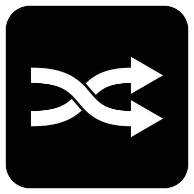 Shuffle oklar sağ düz vektör simgesi kare