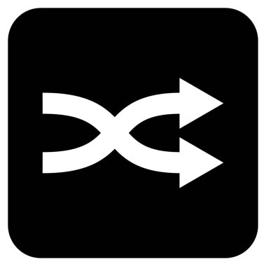 Shuffle oklar sağ düz vektör simgesi kare