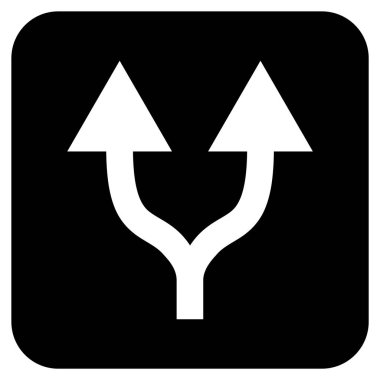 Düz kare vektör simge yukarı okları bölme