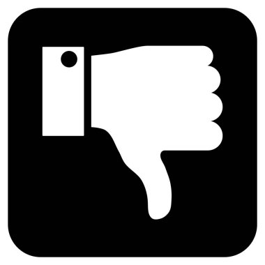 Başparmak aşağı düz vektör simgesi kare