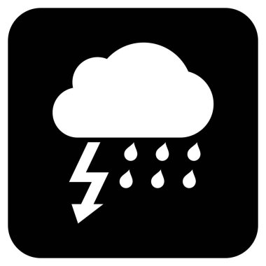 Fırtına düz kare vektör simgesi