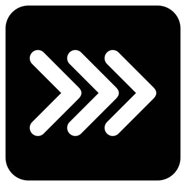 Sağa üçlü ok ucu düz vektör simgesi kare