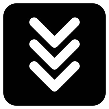 Vektör simge düz aşağı çift ok ucu kare