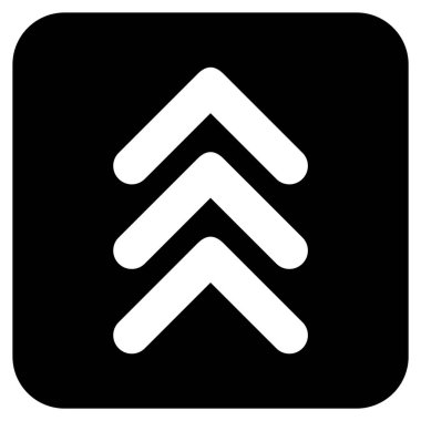 Vektör simge düz Yukarı Çift ok ucu kare