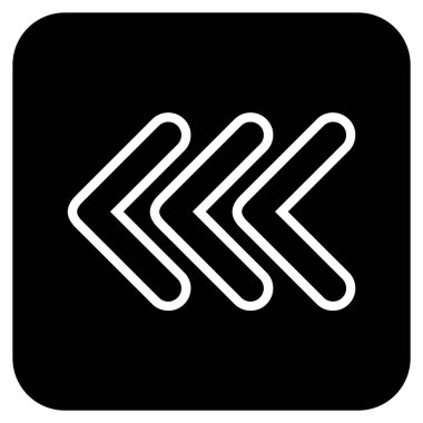 Üçlü işaretçi düz yaptı vektör simgesi kare