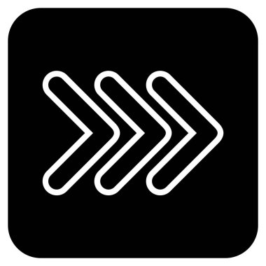 Üçlü işaretçi tam düz vektör simgesi kare