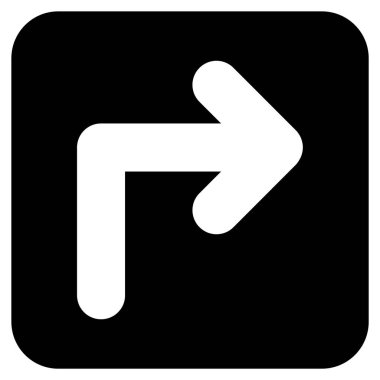 Vektör simge düz kare sağa dönün