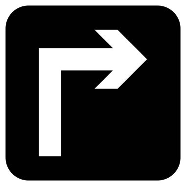 Vektör simge düz kare sağa dönün