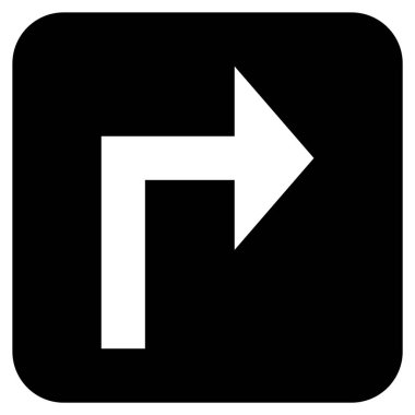 Vektör simge düz kare sağa dönün