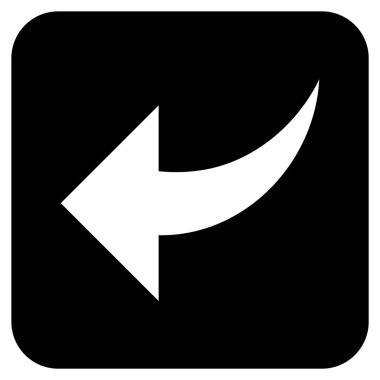 Düz kare vektör simgesi geri al