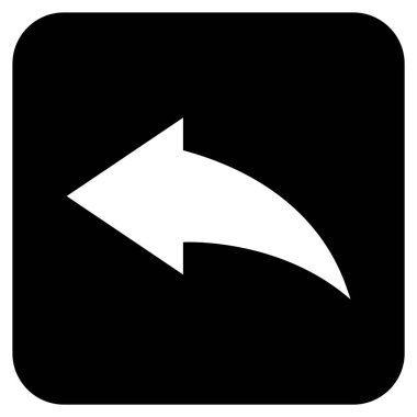 Düz kare vektör simgesi geri al