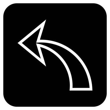 Düz kare vektör simgesi geri al