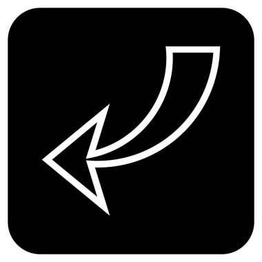 Düz kare vektör simgesi geri al