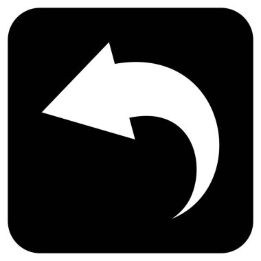 Düz kare vektör simgesi geri al