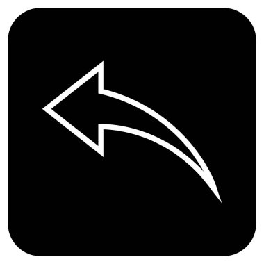 Düz kare vektör simgesi geri al