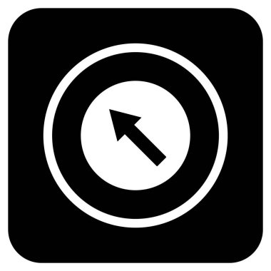 Yuvarlak yukarı sağdan sola ok düz kare vektör simgesi