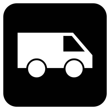 Van düz kare vektör simgesi