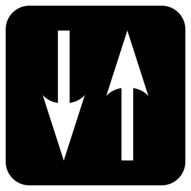 Dikey Exchange oklar düz kare vektör simgesi