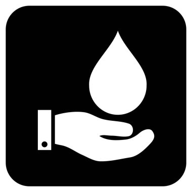 Vektör simge su hizmet düz kare