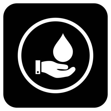 Vektör simge su hizmet düz kare