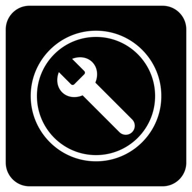 İngiliz anahtarı düz kare vektör simgesi