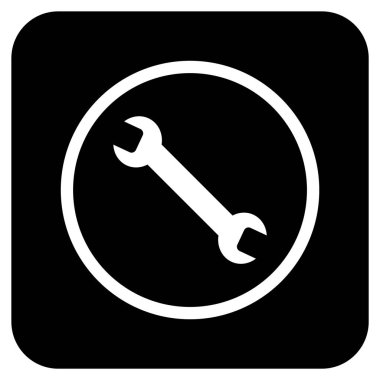 İngiliz anahtarı düz kare vektör simgesi