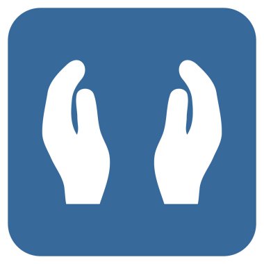 Alkış eller düz kare vektör simgesi